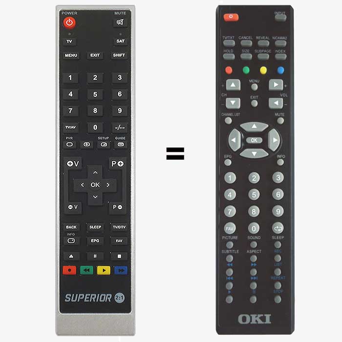 Mando a distancia programado sustituto del original B32FLED1 de OKI