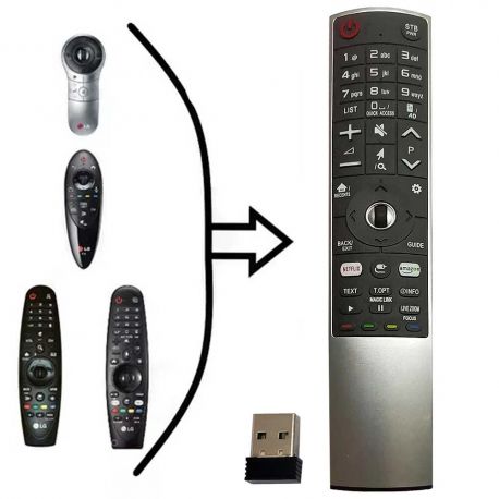 Recambio mando LG para SmartTV, AN-MR400, AN-MR500, AN-MR600, MR700, MR18, ...