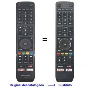 Mando a distancia Hisense EN3B39, EN3D39, EN3G39.