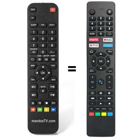 Mando sustituto para JVC RM-C2131, Engel, OK, Infiniton, etc.