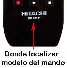 Donde localizar modelo mando Hitachi RC43140, RC43140P, RC43141.