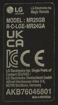 Localizar modelo mando MR25GB, AKB76046801