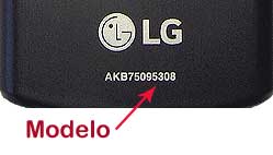 Comprobación modelo mando LG AKB74475480