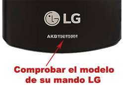 Comprobación modelo mando LG AKB76037605 y LG SR22GA